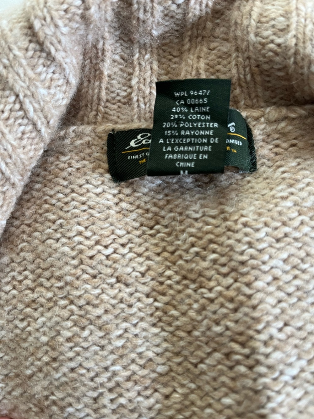 Vintage Y2K Eddie Bauer Wool Blend Button Cardigan Suede Elbow Patches M - Picture 6 of 9